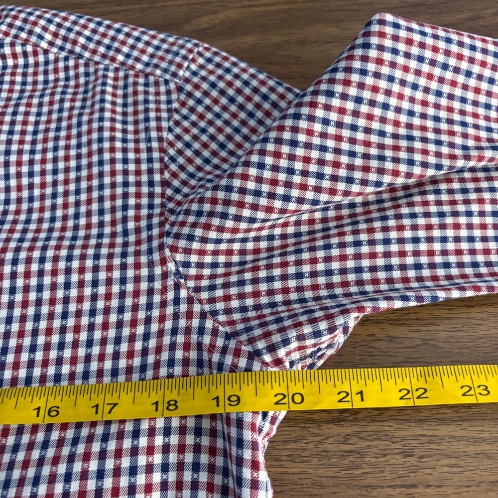❤️Ben Sherman Red Blue Gingham Plaid Button Down Shirt S - Picture 7 of 8